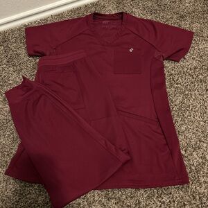 Burgundy scrub set